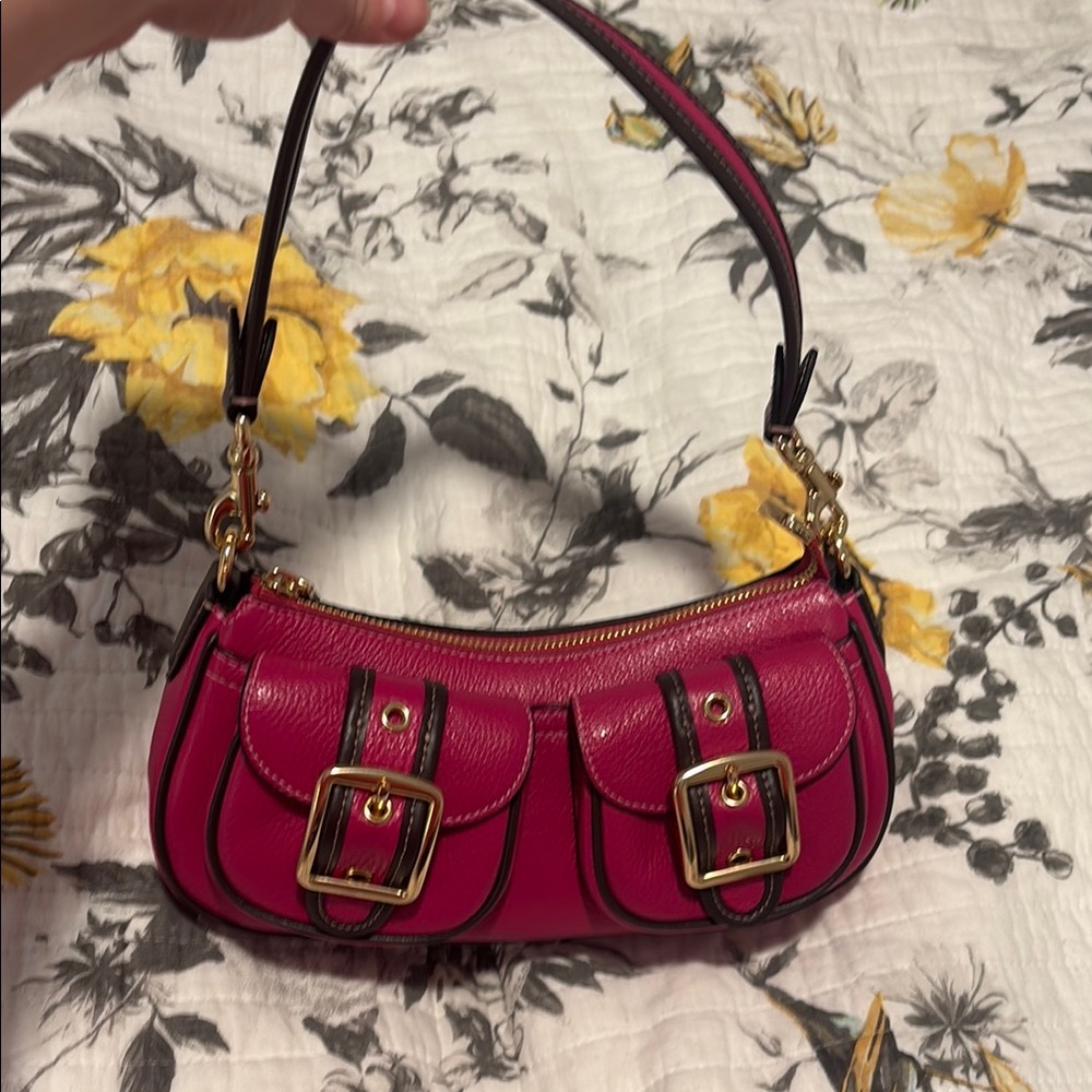 Coach Ashton Pink and Gold Bag with Shoulder and Crossbody Strap